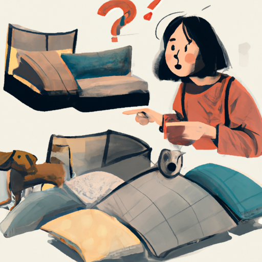 בעל כלב מבולבל בוחן אפשרויות שונות למיטות כלבים